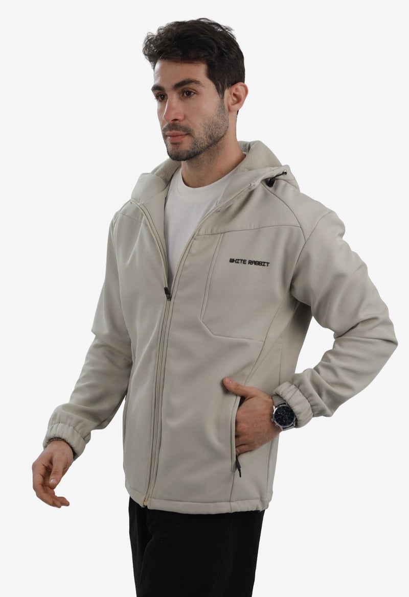 White Rabbit Men’s Softshell Water-Resistant Jacket – Full Zip Hooded Design - Image 2